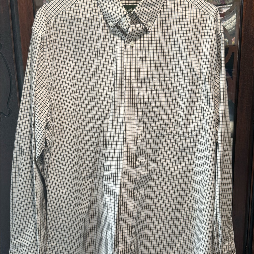 Eddie Bauer Men's Plaid Shirt - Black and White